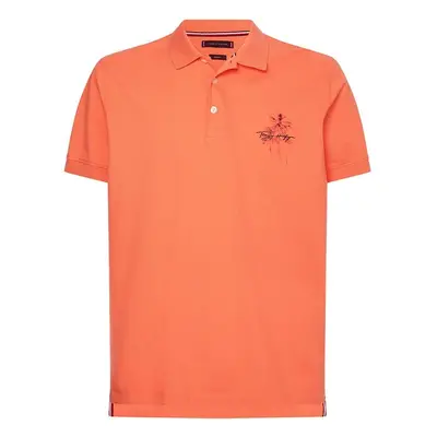 Tommy Hilfiger T-shirt - PRINTED UNDERCOLLAR REGULAR POLO orange