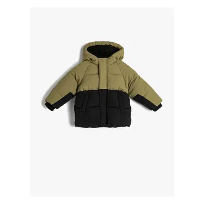 Koton Puffer Jacket Hooded Plush Lined Pocket