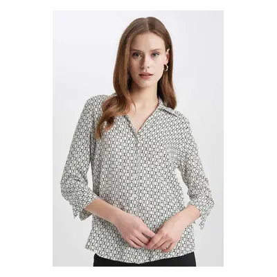 DEFACTO Regular Fit Long Sleeve Patterned Shirt