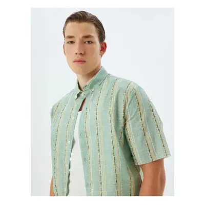 Koton Patterned Shirt Short Sleeve Button Down Collar Cotton