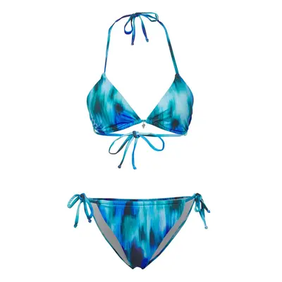 Trendyol Blue-Multicolor Abstract Triangle Low Waist Bikini Set with Accessories