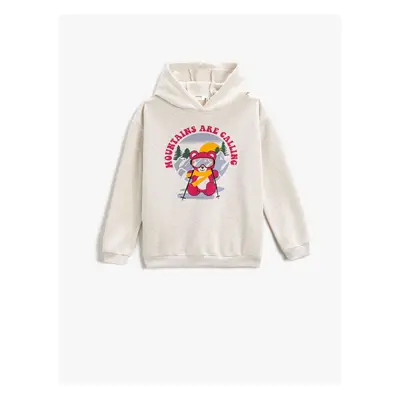 Koton Printed Hooded Sweatshirt