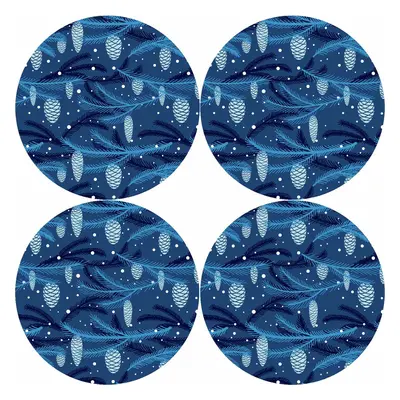 Bertoni Home Unisex's Round Table Pads Set Cone Navy Blue