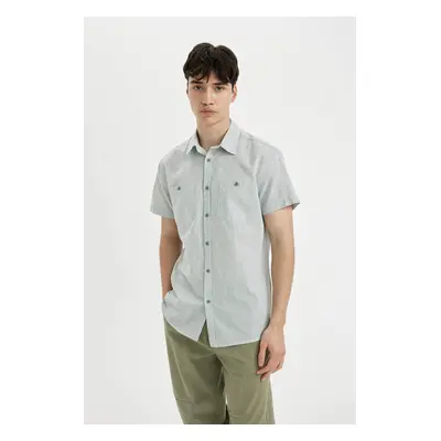 DEFACTO Slim Fit Cotton Striped Short Sleeve Shirt