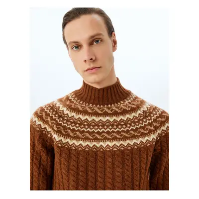 Koton Turtleneck Textured Patterned Knitwear Sweater