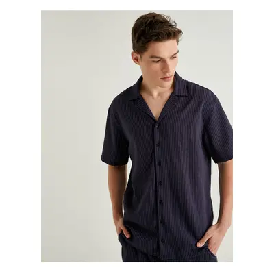 Koton Short Sleeve Shirt with Turn-down Collar Buttons