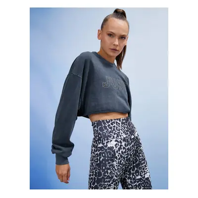 Koton Oversize Crop Sports Sweatshirt