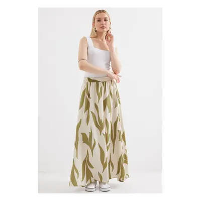 Bigdart Patterned Long Skirt - Çağla