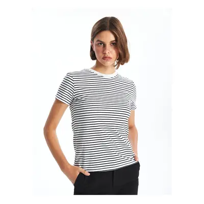 LC Waikiki LCW Crew Neck Striped Short Sleeve Women's T-Shirt