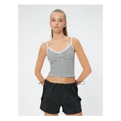 Koton Parachute Mini Shorts with Drawstring Waist, Stopper and Flap Pocket