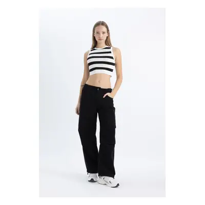 DEFACTO Cool Parachute Gabardine Trousers with Pockets and Elastic Waistband