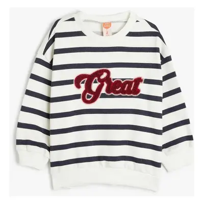 Koton Navy Blue Striped Baby Girl Sweatshirt