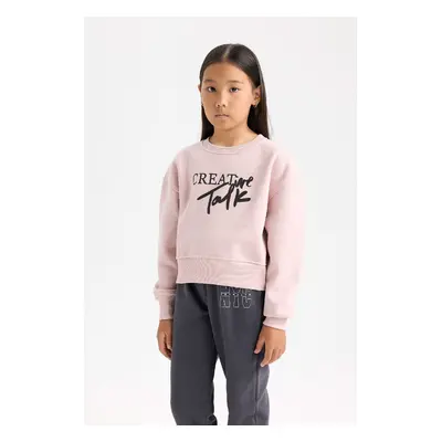 DEFACTO Girl Relax Fit Crew Neck Printed Sweatshirt