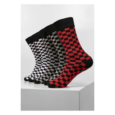 Check Socks 5-Pack blk/h.šedá/wht