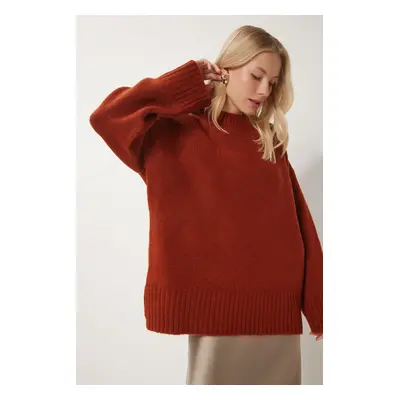 Happiness İstanbul Women's Tile Soft Texture Oversize Knitted Sweater