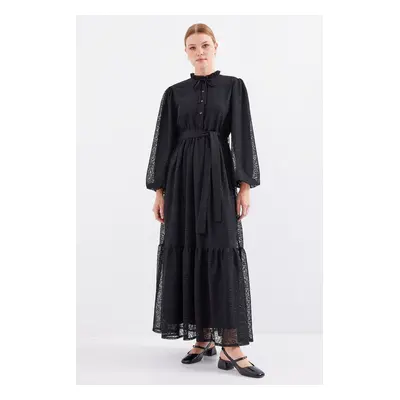 Bigdart Long Lace Hijab Dress - Black