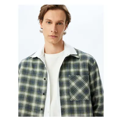 Koton Long Sleeve Pocket Cotton Blend Lumberjack Shirt