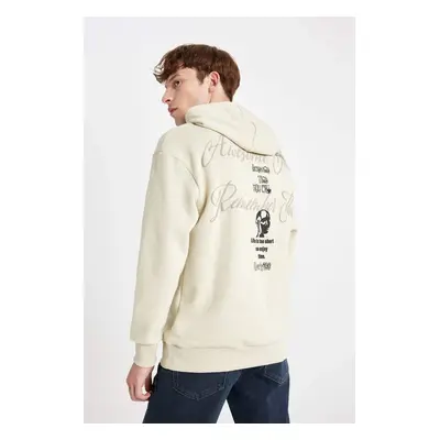 DEFACTO Boxy Fit Hooded Back Printed Sweatshirt