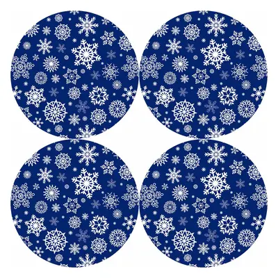 Bertoni Home Unisex's Round Table Pads Set Snow Navy Blue