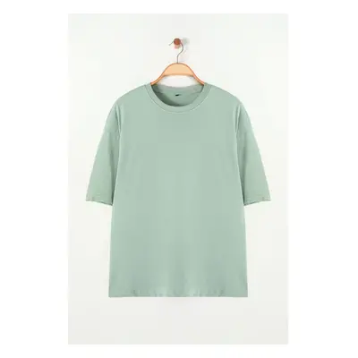 Trendyol Dark Mint Oversize/Wide Cut 100% T-Shirt