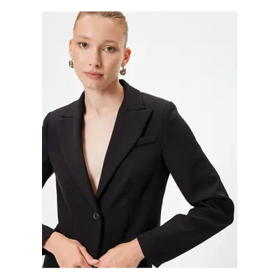 Koton Buttoned Double Breasted Crop Blazer Jacket