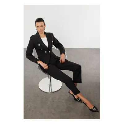 Trendyol Black Woven Trouser-Blazer Jacket Set