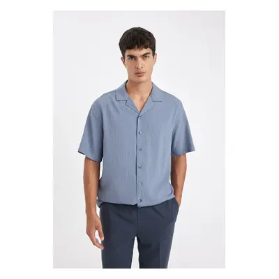 DEFACTO Relax Fit Crinkle Short Sleeve Shirt