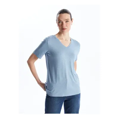 LC Waikiki V-Neck Plain Short Sleeve Women's T-Shirt