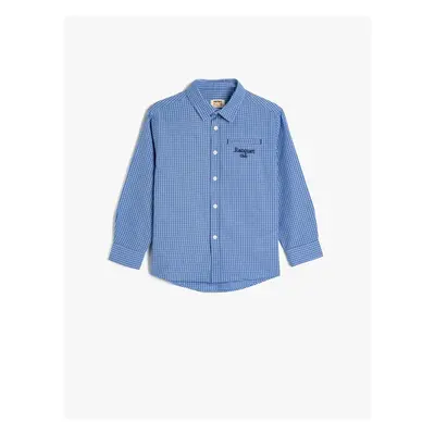 Koton Shirt Long Sleeve Classic Collar Embroidered Pocket Detail