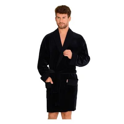 Bathrobe De Lafense Velour M-2XL men's navy blue