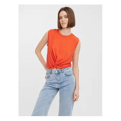 Červený crop top VERO MODA June - Dámské