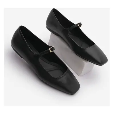 Marjin Women's Banded Blunt Toe Casual Flats Felista Black