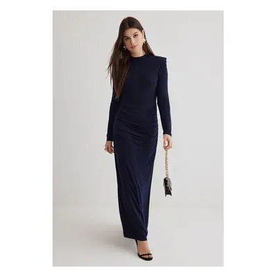 Trendyol Navy Blue Fitted Knitted Dress