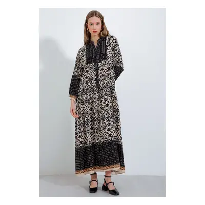 Bigdart Authentic Patterned Dress - Black4