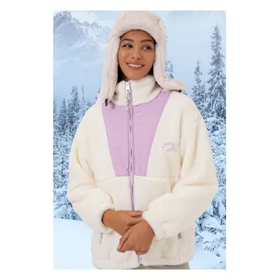 Bigdart Zippered Plush Jacket - Lilac