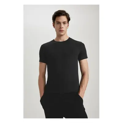 DEFACTO Premium Slim Fit Crew Neck Short Sleeve Modal Top