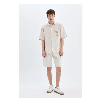 DEFACTO Regular Fit Straight Leg Gabardine Bermuda Shorts