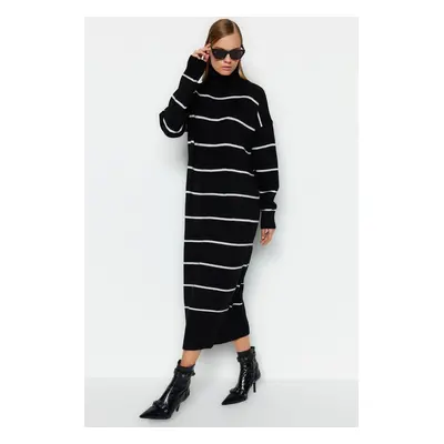 Trendyol Black Maxi Knit Wide Pattern Soft Texture Dress