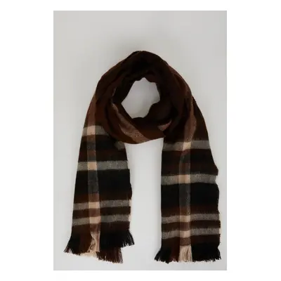 DEFACTO Men's Plaid Woven Scarf