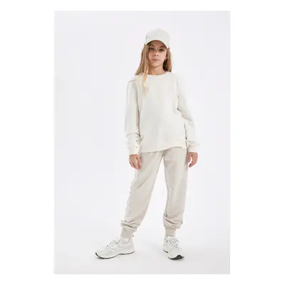 DEFACTO Girls Elastic Waist Leg Pocket Jogger School Sweatpants