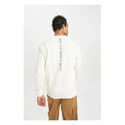 DEFACTO Fit Standard Fit Crew Neck Printed Pocket Sweatshirt