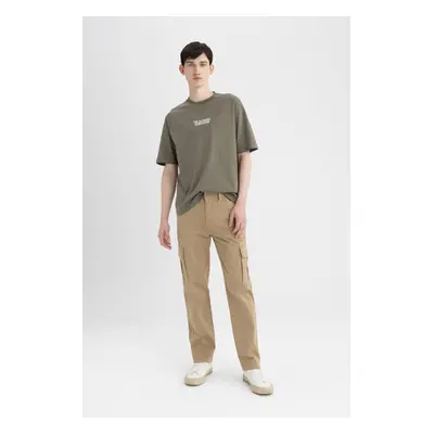 DEFACTO Gabardine Trousers Cargo Pocket Straight Leg