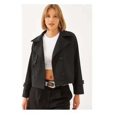 Bianco Lucci Women's Short Double Breasted Jacket