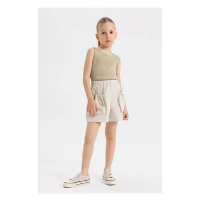 DEFACTO Girl's Cotton Pocket Shorts