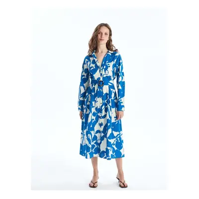 LC Waikiki Patterned Long Sleeve Women's Shirt Dress