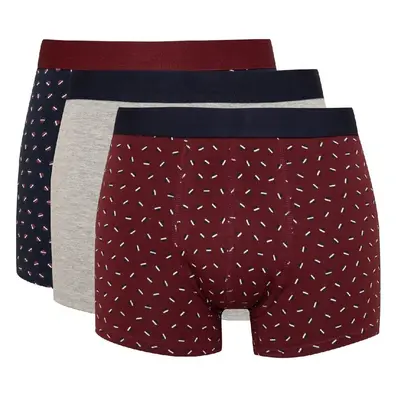 DEFACTO Men's Regular Fit Patterned 3-Pack Boxer