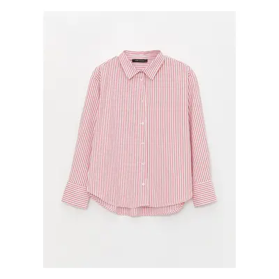 LC Waikiki Striped Long Sleeve Oversize Poplin Women's Shirt