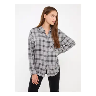 LC Waikiki Women's Plaid Long Sleeve Oversize Shirt