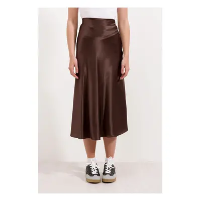 Bigdart Satin Skirt - Brown