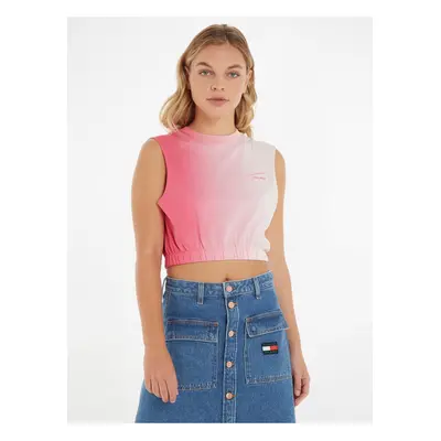 Růžový dámský crop top Tommy Jeans - Dámské